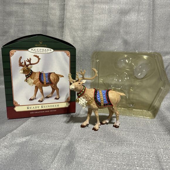 Hallmark Other - 2001 Hallmark Ready Reindeer Keepsake Ornament Detailed Bells Flocking Holiday